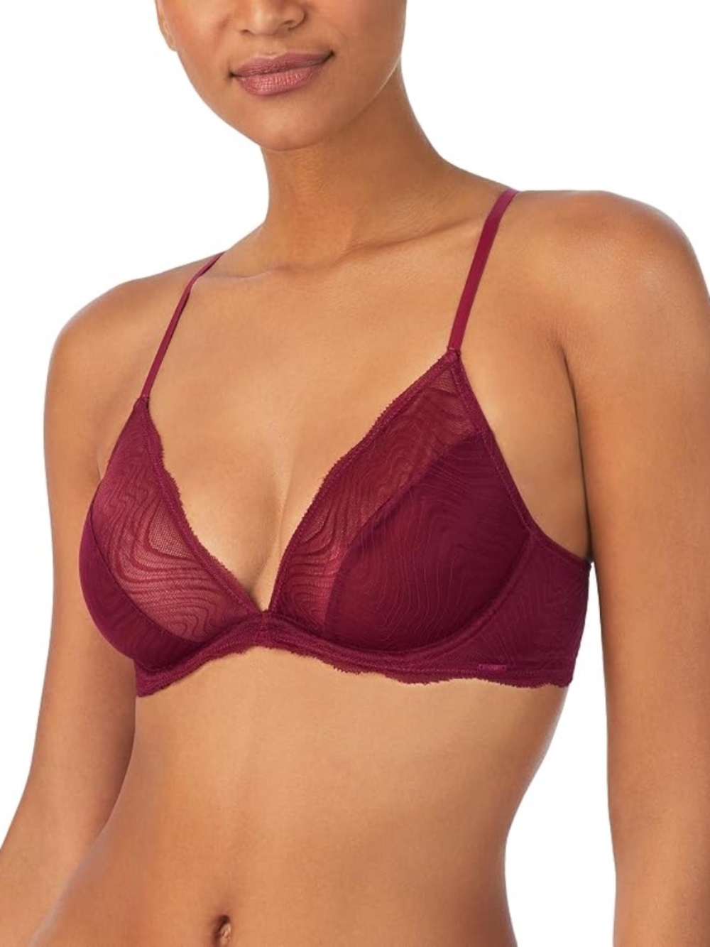 NWT 34D DKNY Women's Wave Lace Unlined Bra